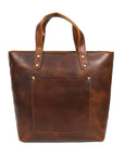 STITCH AND CARRY Women's Tote Bag Handcrafted Tote Bag Brown Leather Zipper Closure, Shoulder Straps, Spacious Interior Stitch And Carry