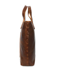 STITCH AND CARRY Women's Tote Bag Handcrafted Tote Bag Brown Leather Zipper Closure, Shoulder Straps, Spacious Interior Stitch And Carry