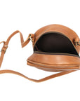 STITCH AND CARRY Crossbody Bag Genuine Leather Adjustable Strap, Gold-Tone Hardware, Zipper Closure Stitch And Carry