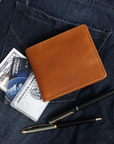 STITCH AND CARRY Genuine Leather Wallet for Men – Slim Bifold RFID Blocking Wallet with Multiple Card Slots, Durable & Stylish, Perfect Gift for Him – Cineman Brown, Compact, Lightweight Stitch And Carry