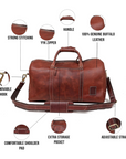 STITCH AND CARRY Weekender Duffel Bag Brown Durable, Stylish, Travel-Ready Craftsmanship (Copy) Stitch And Carry