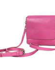STITCH AND CARRY Handmade Bag Pink Leather Crossbody Bag Full Flap Adjustable Strap for Girl or Women Stitch And Carry
