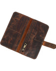 STITCH AND CARRY Classic Women or Men Bifold Wallet Brown Genuine Leather 6 Card Slots Stitch And Carry
