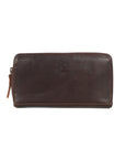 STITCH AND CARRY Concertina Clutch for Women Brown Genuine Leather Zipp Closer Removable Chain Strap, Evening Look Stitch And Carry