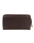 STITCH AND CARRY Concertina Clutch for Women Brown Genuine Leather Zipp Closer Removable Chain Strap, Evening Look Stitch And Carry