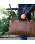 STITCH AND CARRY Vintage Weekender Brown Leather Duffel Bag's for Men Premium Leather Perfect to Travel, Sport and Everyday Style (Copy) Stitch And Carry