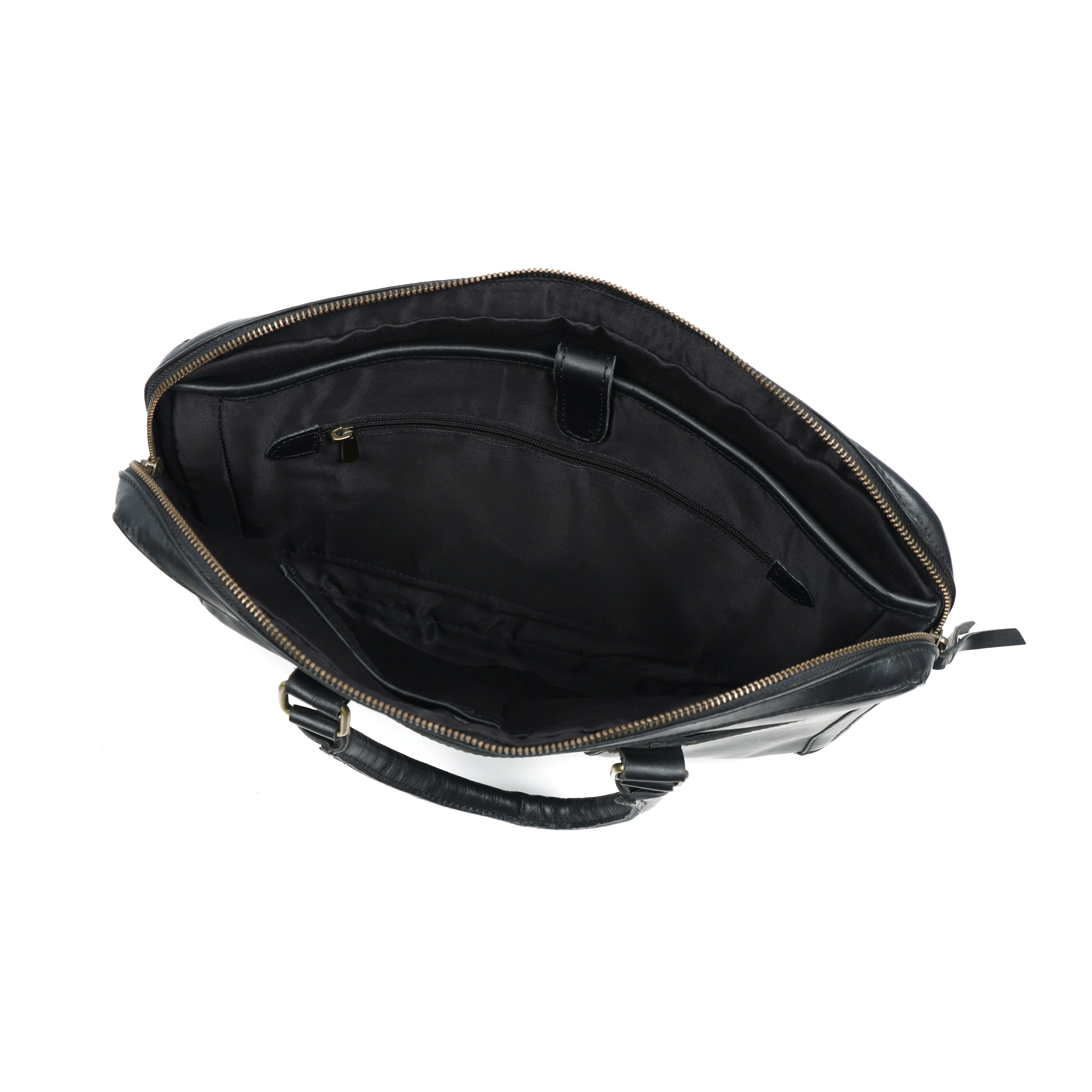 STITCH AND CARRY Executive Messenger Bag Black Leather Laptop Bag for Men or Women, Perfect for Office or Traveling Stitch And Carry