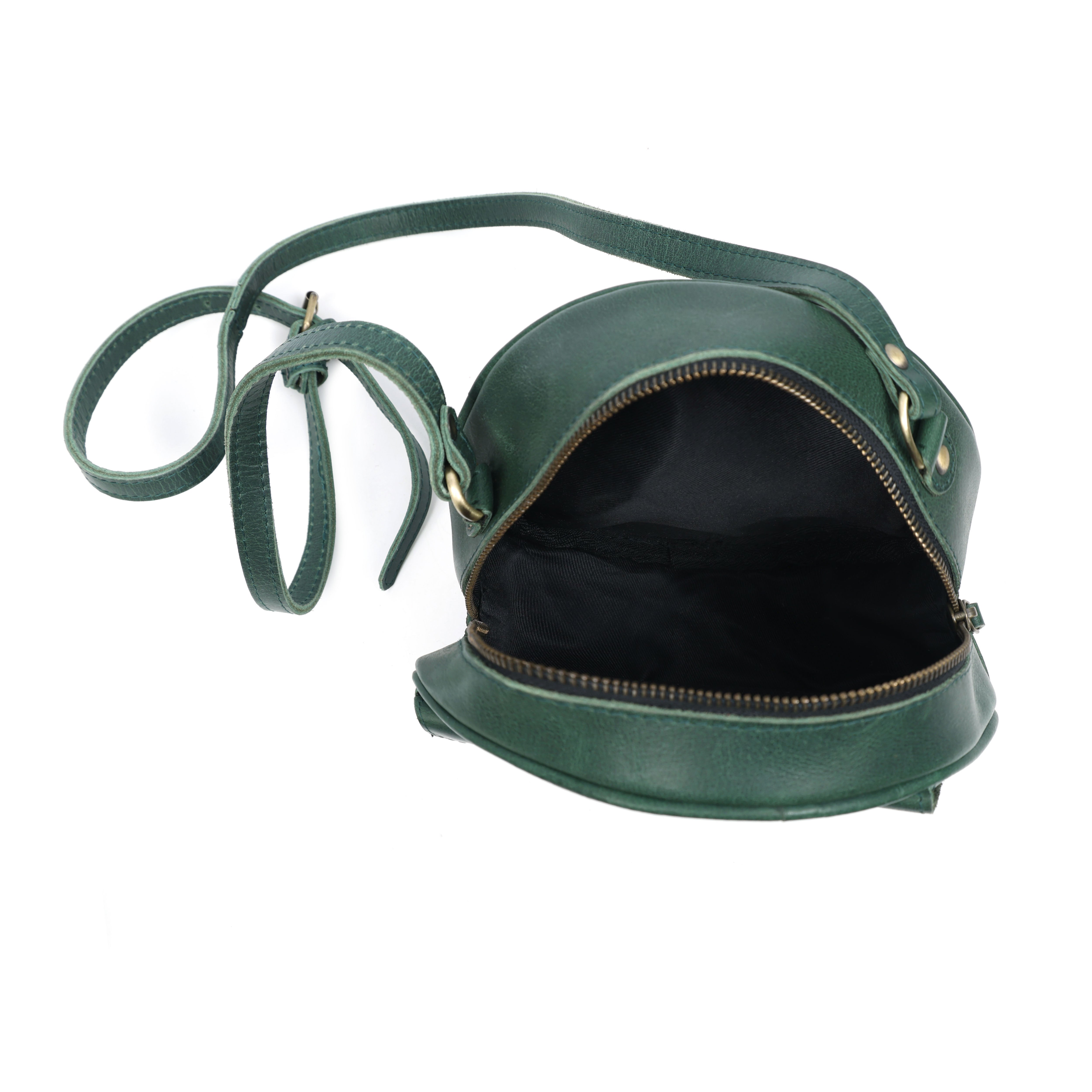 STITCH AND CARRY Crossbody Bag Genuine Leather Adjustable Strap, Gold-Tone Hardware, Zipper Closure Stitch And Carry