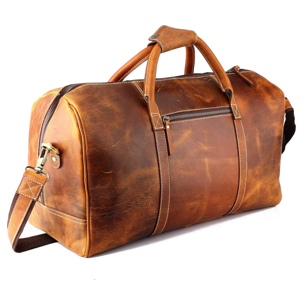 STITCH AND CARRY Rugged Yet Stylish Men’s Bag Color Tan Premium Leather Perfect to Travel, Sport and Everyday Styles Stitch And Carry