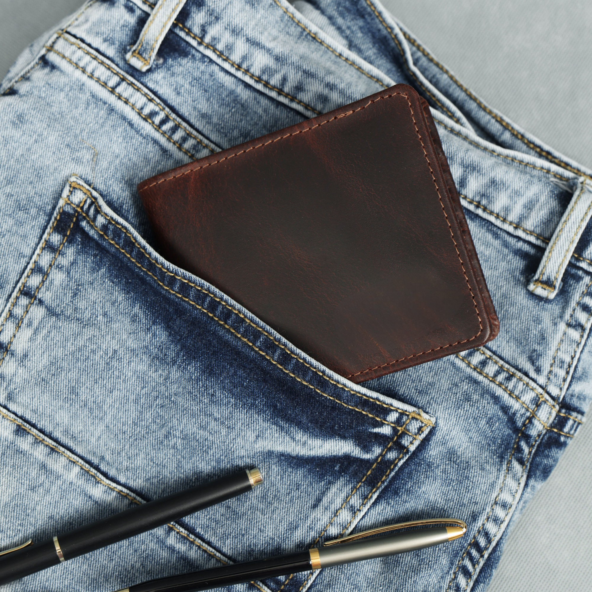 Handcrafted Leather Wallet for Men Dark Brown – RFID Blocking, Slim Fit Bifold with Card Compartments & ID Window – Minimalist and Durable Wallet, Ideal Gift for Men Stitch And Carry