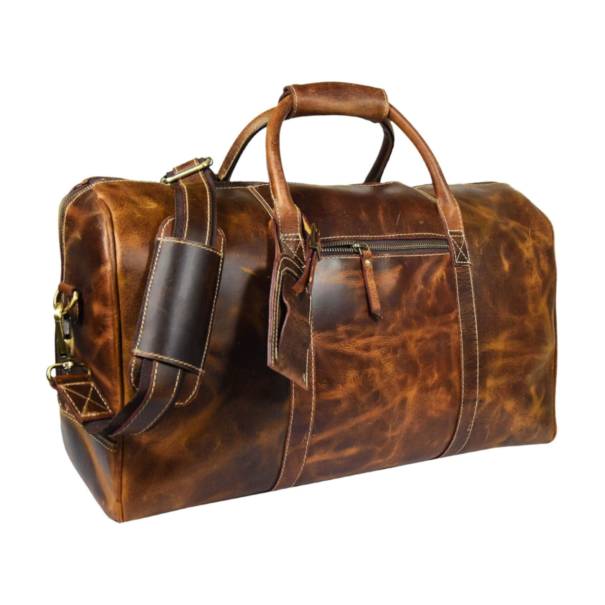 STITCH AND CARRY Vintage Weekender Brown Leather Duffel Bag's for Men Premium Leather Perfect to Travel, Sport and Everyday Style Stitch And Carry