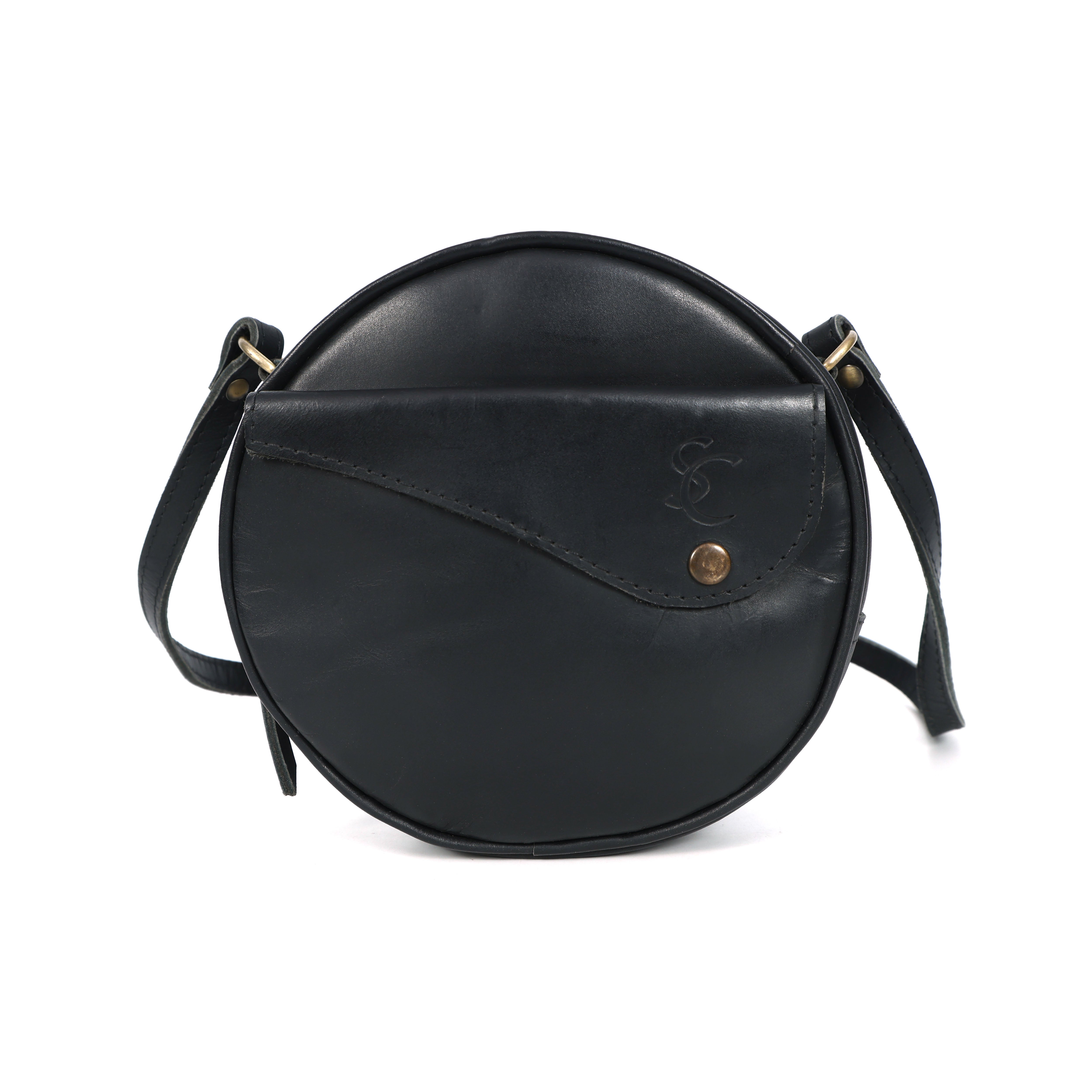 STITCH AND CARRY Crossbody Bag Genuine Leather Adjustable Strap, Gold-Tone Hardware, Zipper Closure Stitch And Carry