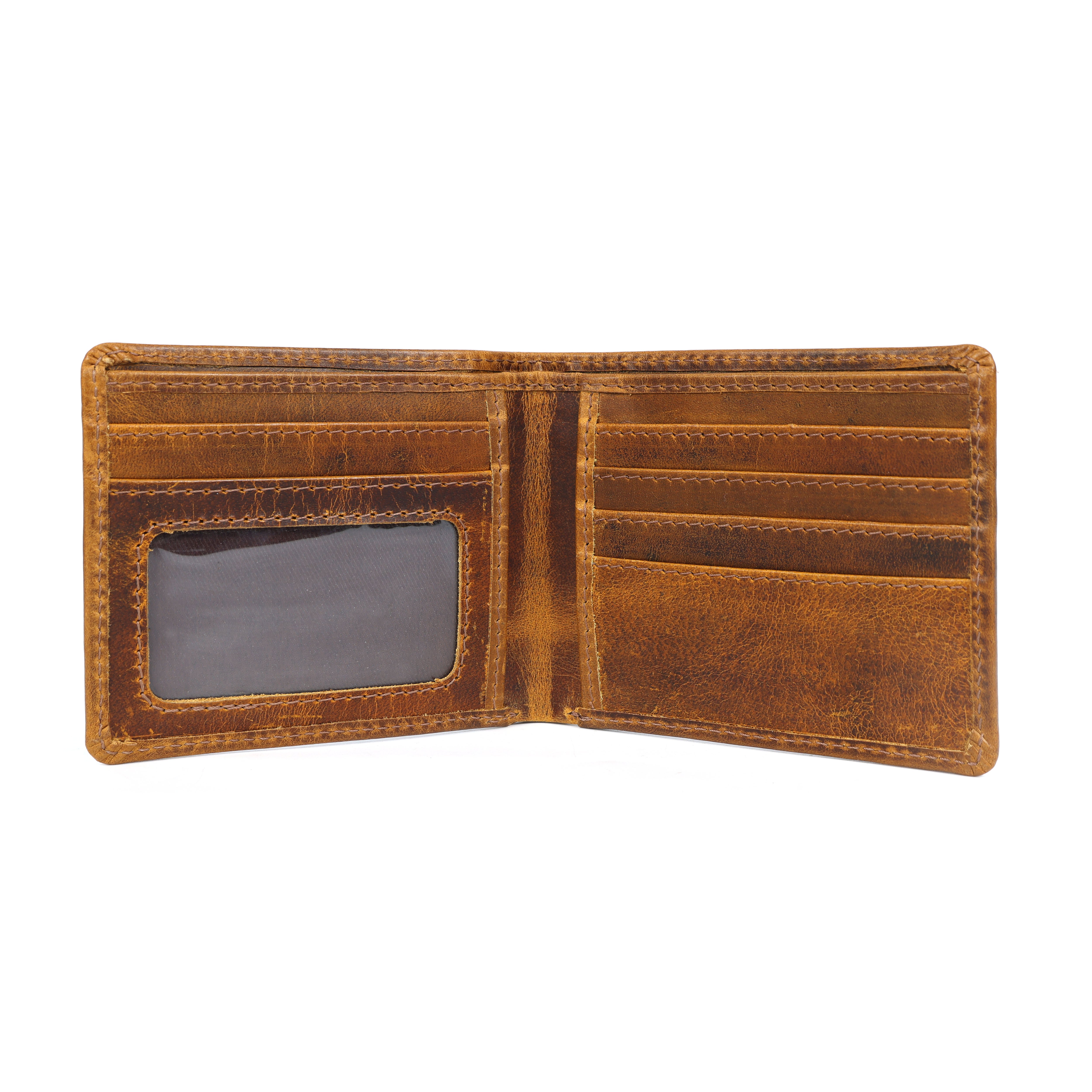 STITCH AND CARRY Genuine Leather Wallet for Men – Slim Bifold RFID Blocking Wallet with Multiple Card Slots, Durable &amp; Stylish, Perfect Gift for Him – Vintage Brown, Compact, Lightweight