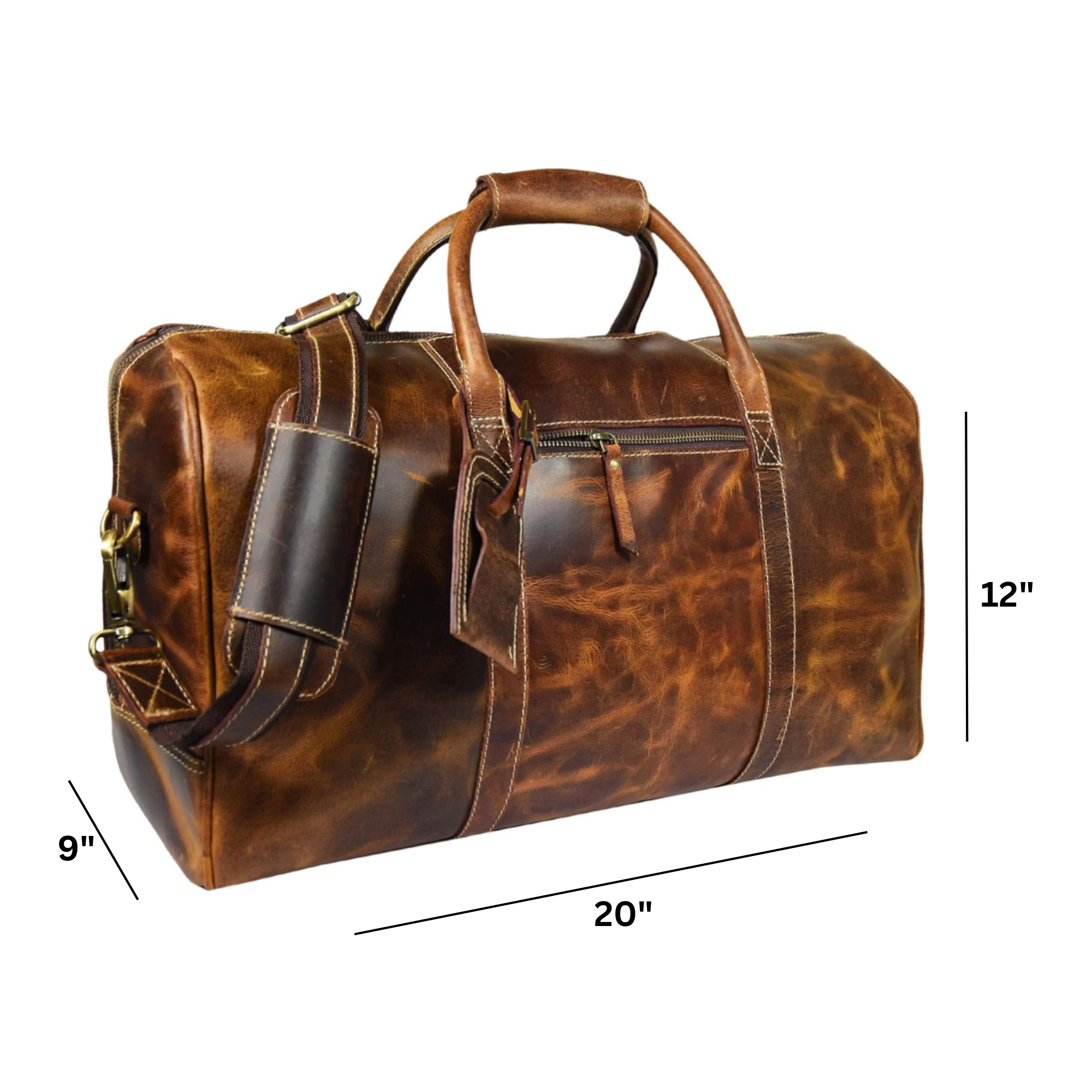 STITCH AND CARRY Vintage Weekender Brown Leather Duffel Bag's for Men Premium Leather Perfect to Travel, Sport and Everyday Style Stitch And Carry