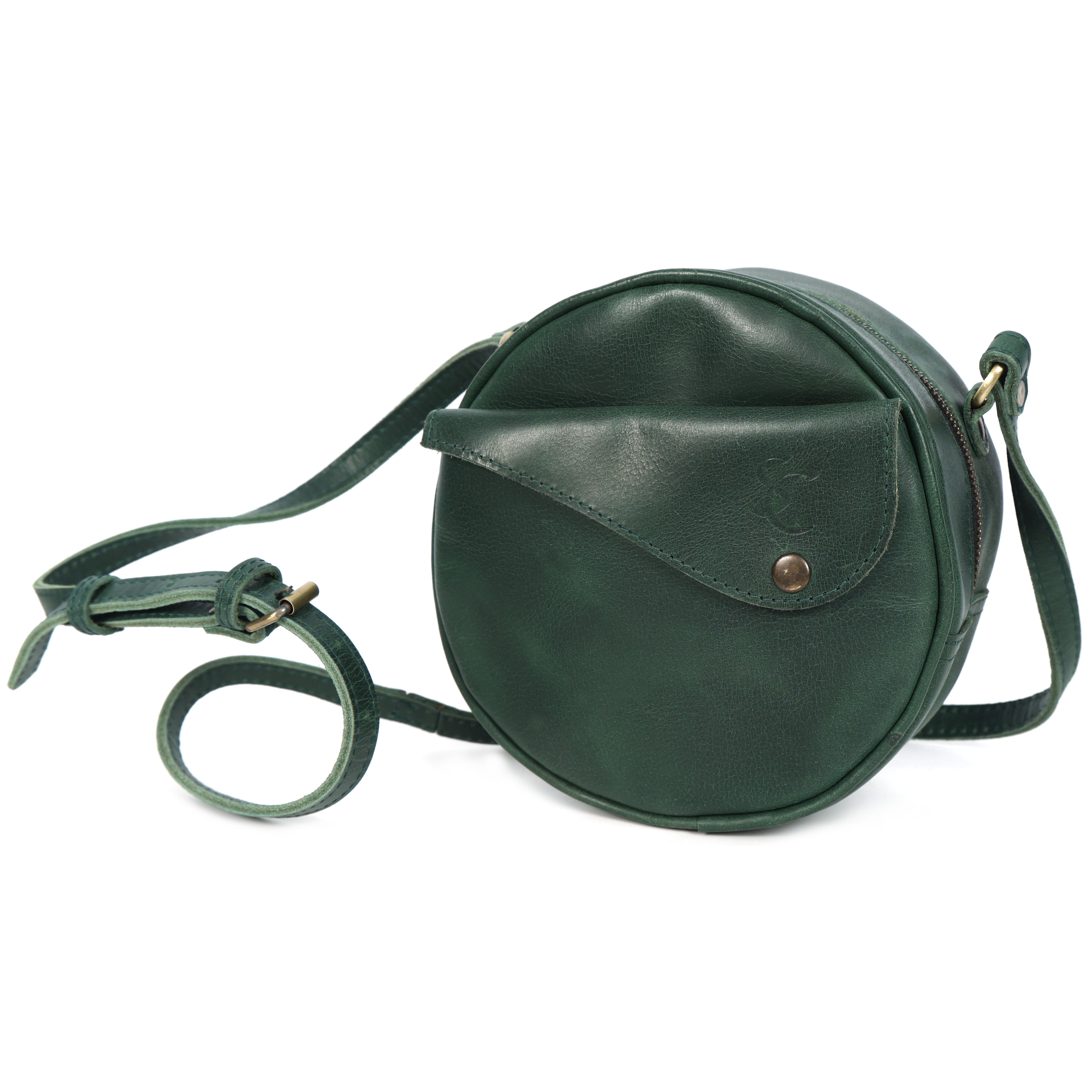 STITCH AND CARRY Crossbody Bag Genuine Leather Adjustable Strap, Gold-Tone Hardware, Zipper Closure Stitch And Carry