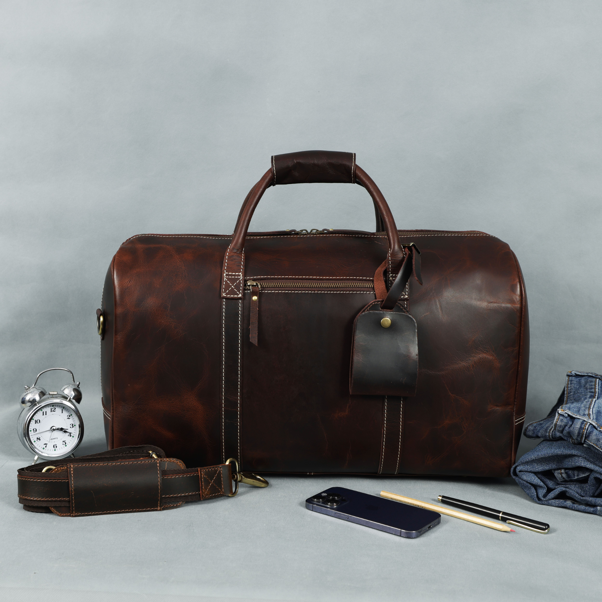 STITCH AND CARRY Premium Leather Travel Duffel Rugged Elegance, Handcrafted Durability, and Spacious Utility for Sports, Gym, and Weekend Escapes (Copy) Stitch And Carry
