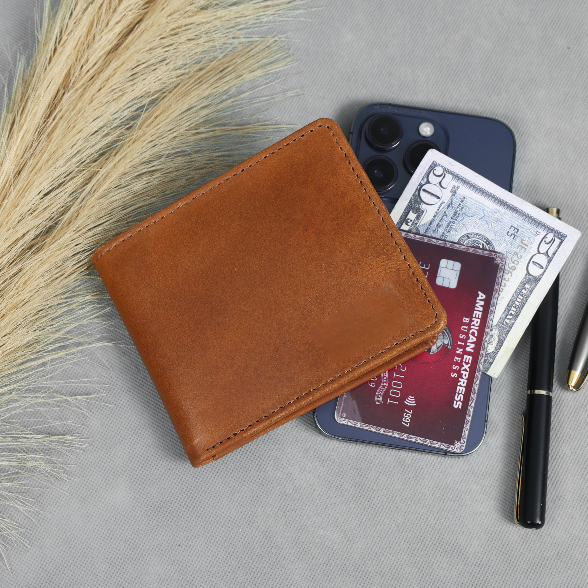 STITCH AND CARRY Genuine Leather Wallet for Men – Slim Bifold RFID Blocking Wallet with Multiple Card Slots, Durable & Stylish, Perfect Gift for Him – Cineman Brown, Compact, Lightweight Stitch And Carry