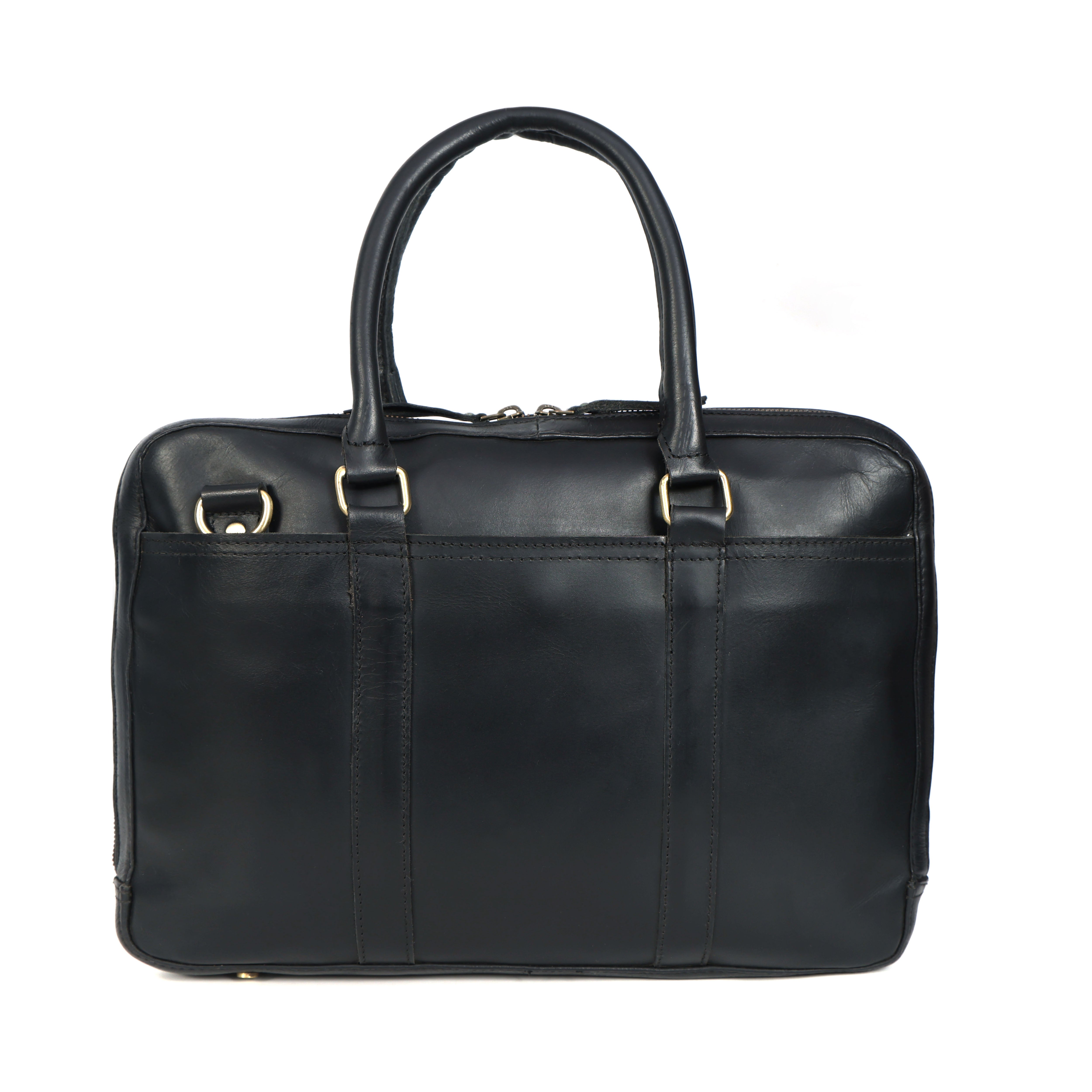 STITCH AND CARRY Executive Messenger Bag Black Leather Laptop Bag for Men or Women, Perfect for Office or Traveling Stitch And Carry