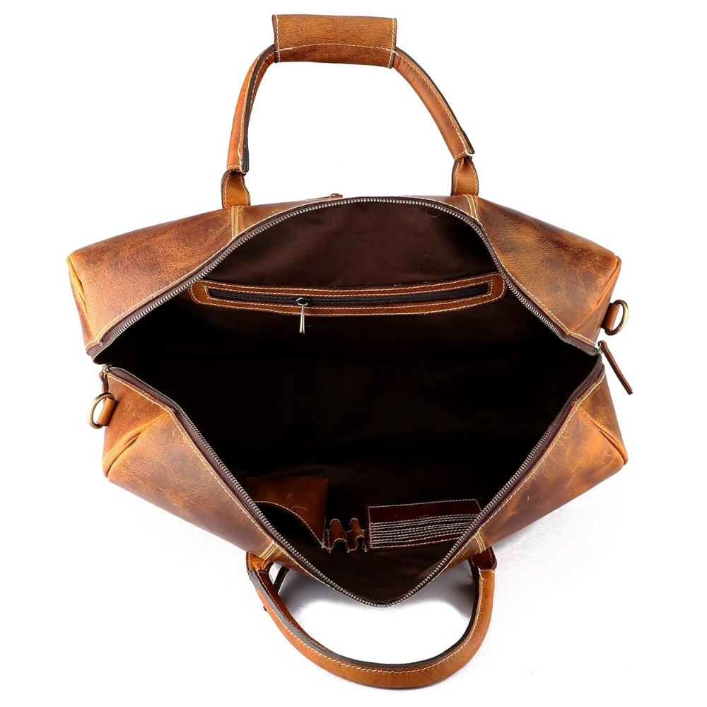 STITCH AND CARRY Rugged Yet Stylish Men’s Bag Color Tan Premium Leather Perfect to Travel, Sport and Everyday Styles Stitch And Carry