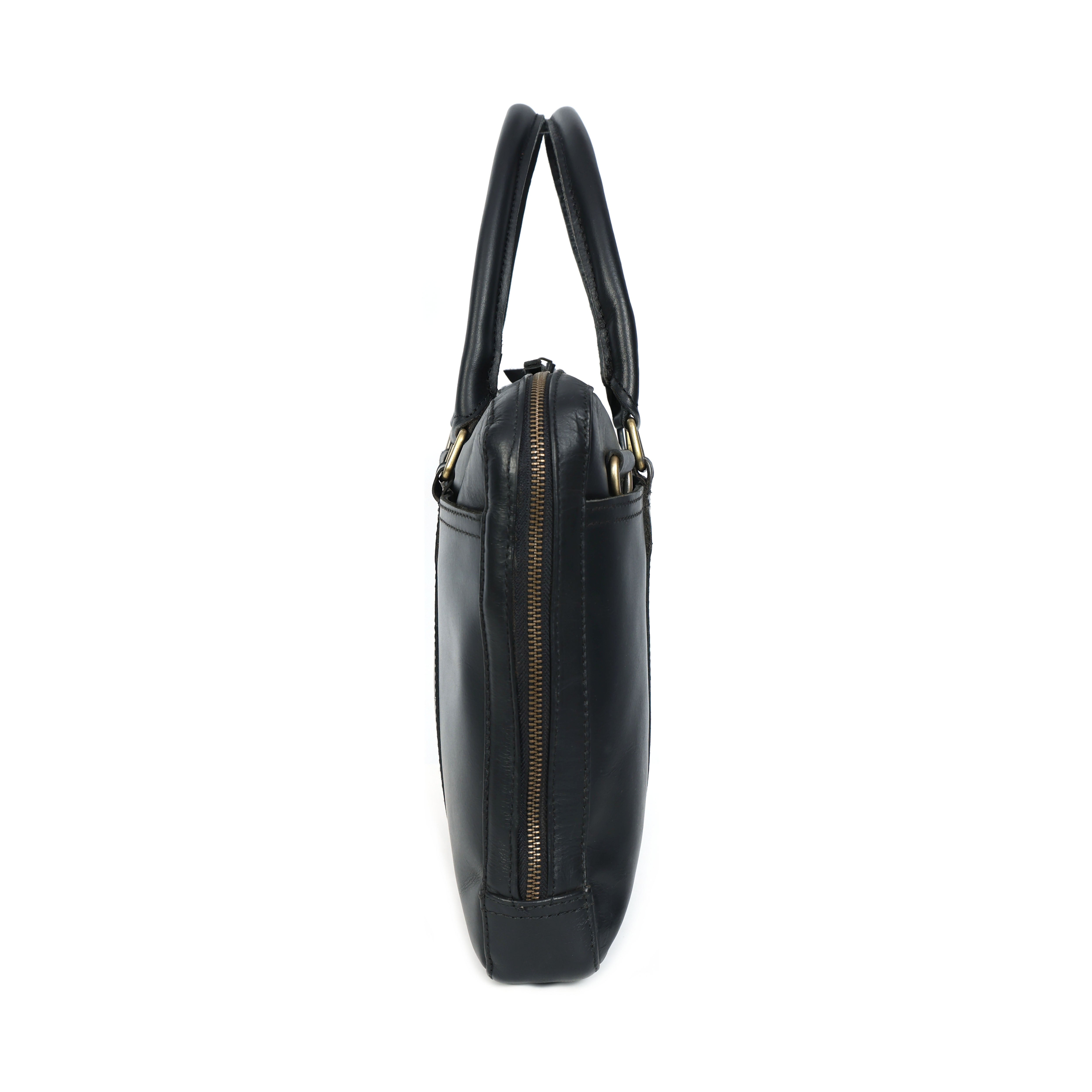 STITCH AND CARRY Executive Messenger Bag Black Leather Laptop Bag for Men or Women, Perfect for Office or Traveling Stitch And Carry
