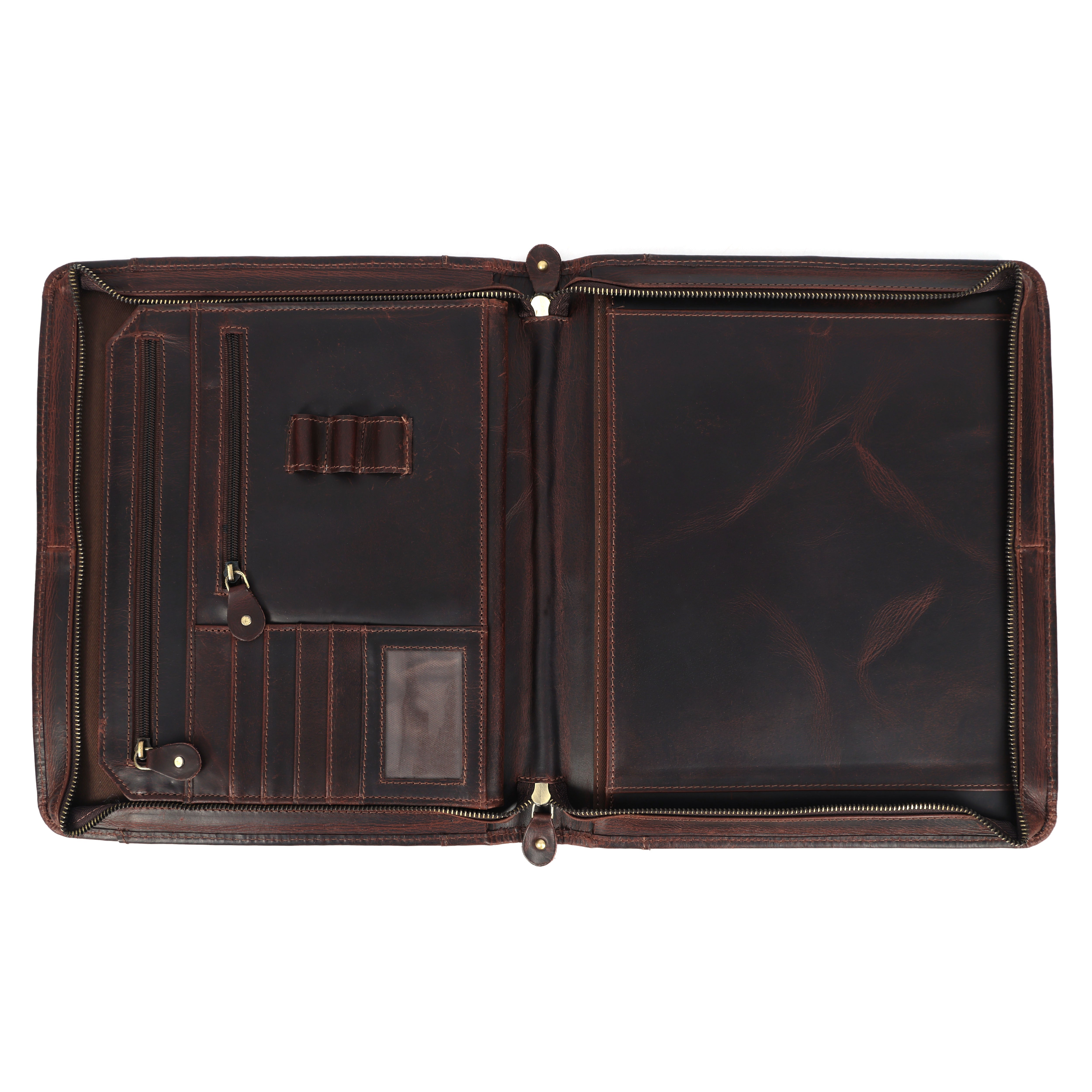 STITCH AND CARRY File Organizer Brown Premium Leather A4 Size Document Organizer Home & Office Stitch And Carry