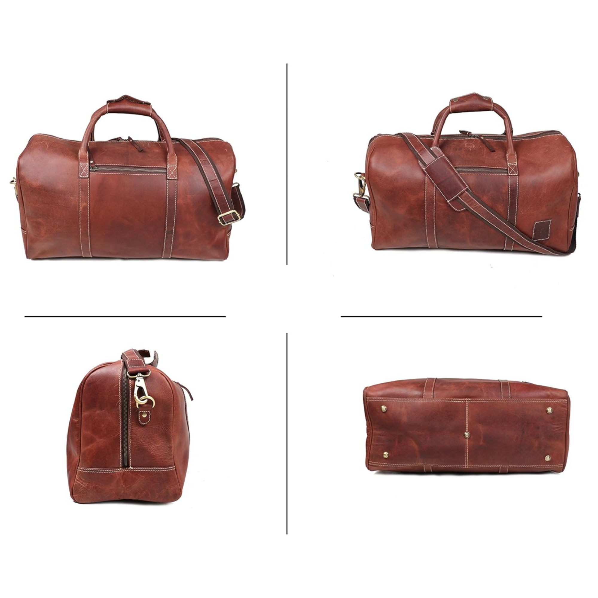 STITCH AND CARRY Weekender Duffel Bag Brown Durable, Stylish, Travel-Ready Craftsmanship (Copy) Stitch And Carry