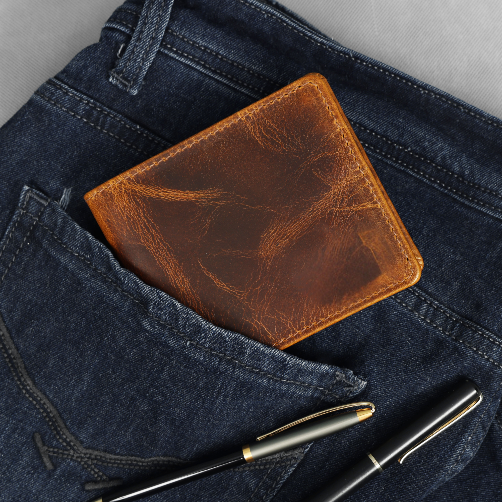 STITCH AND CARRY Genuine Leather Wallet for Men – Slim Bifold RFID Blocking Wallet with Multiple Card Slots, Durable & Stylish, Perfect Gift for Him – Cineman Brown, Compact, Lightweight (Copy) Stitch And Carry