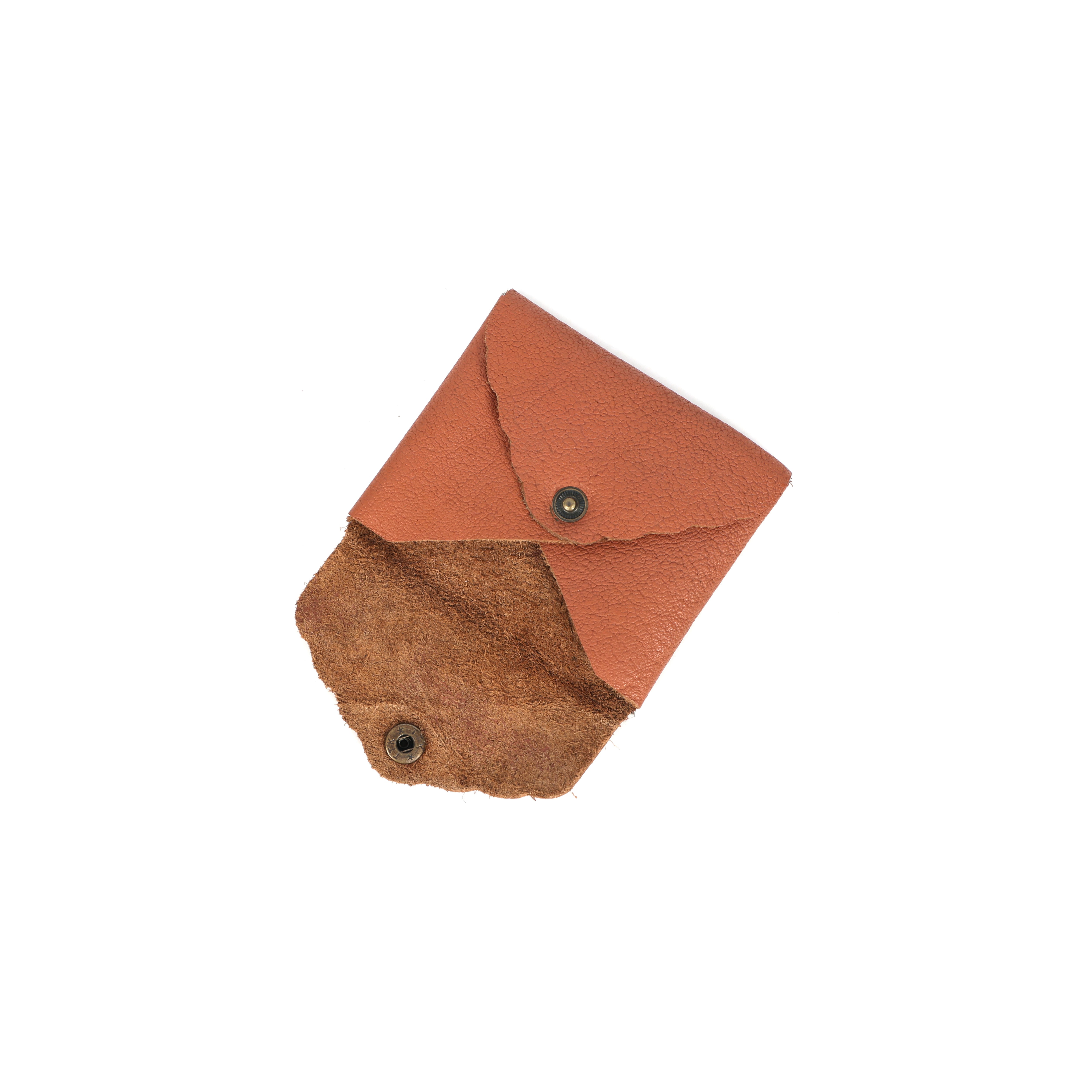 STITCH AND CARRY Blossom Bitty Women's Coin Wallet Brown Leather Button Closure, Compact Design, Soft Lining Stitch And Carry