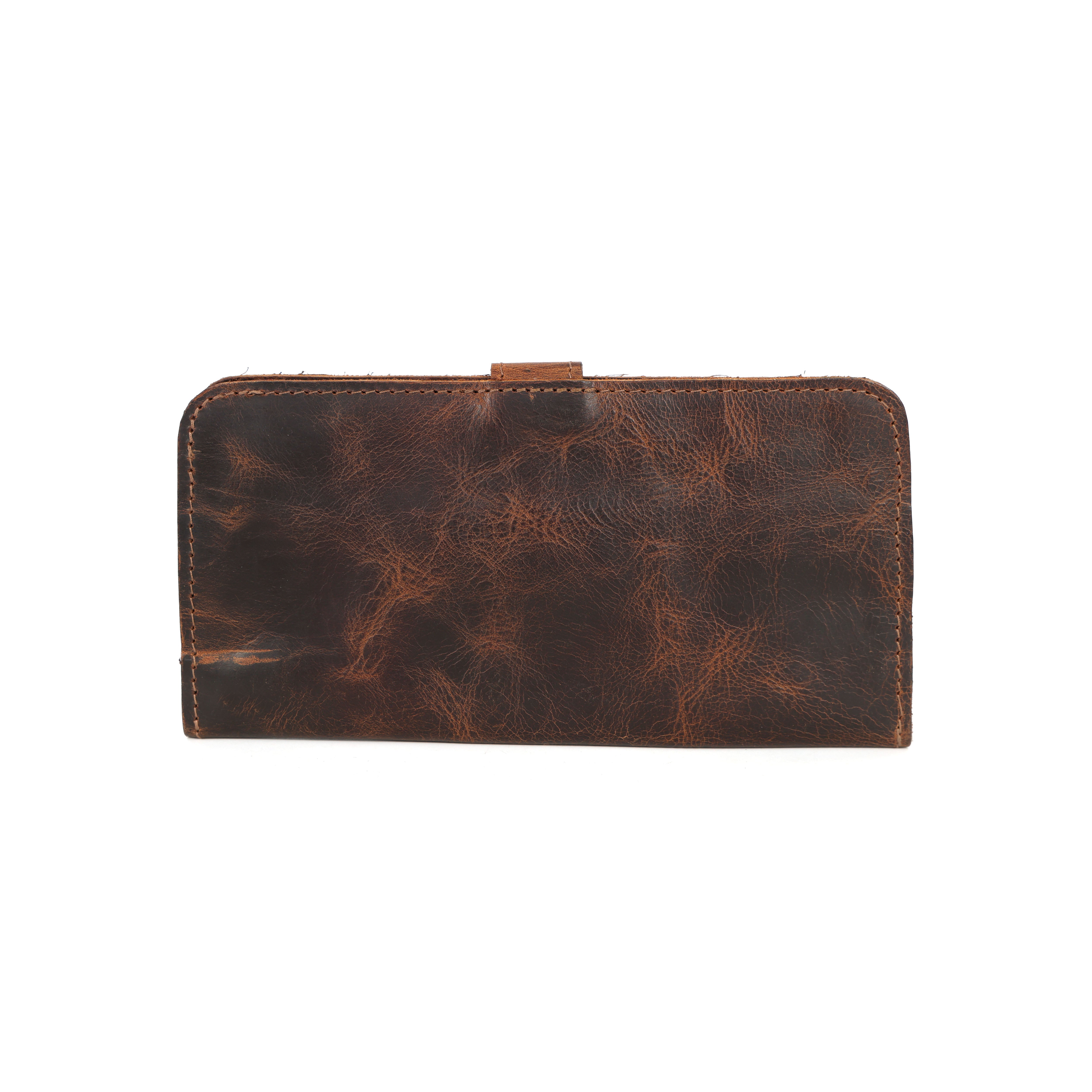 STITCH AND CARRY Classic Women or Men Bifold Wallet Brown Genuine Leather 6 Card Slots Stitch And Carry