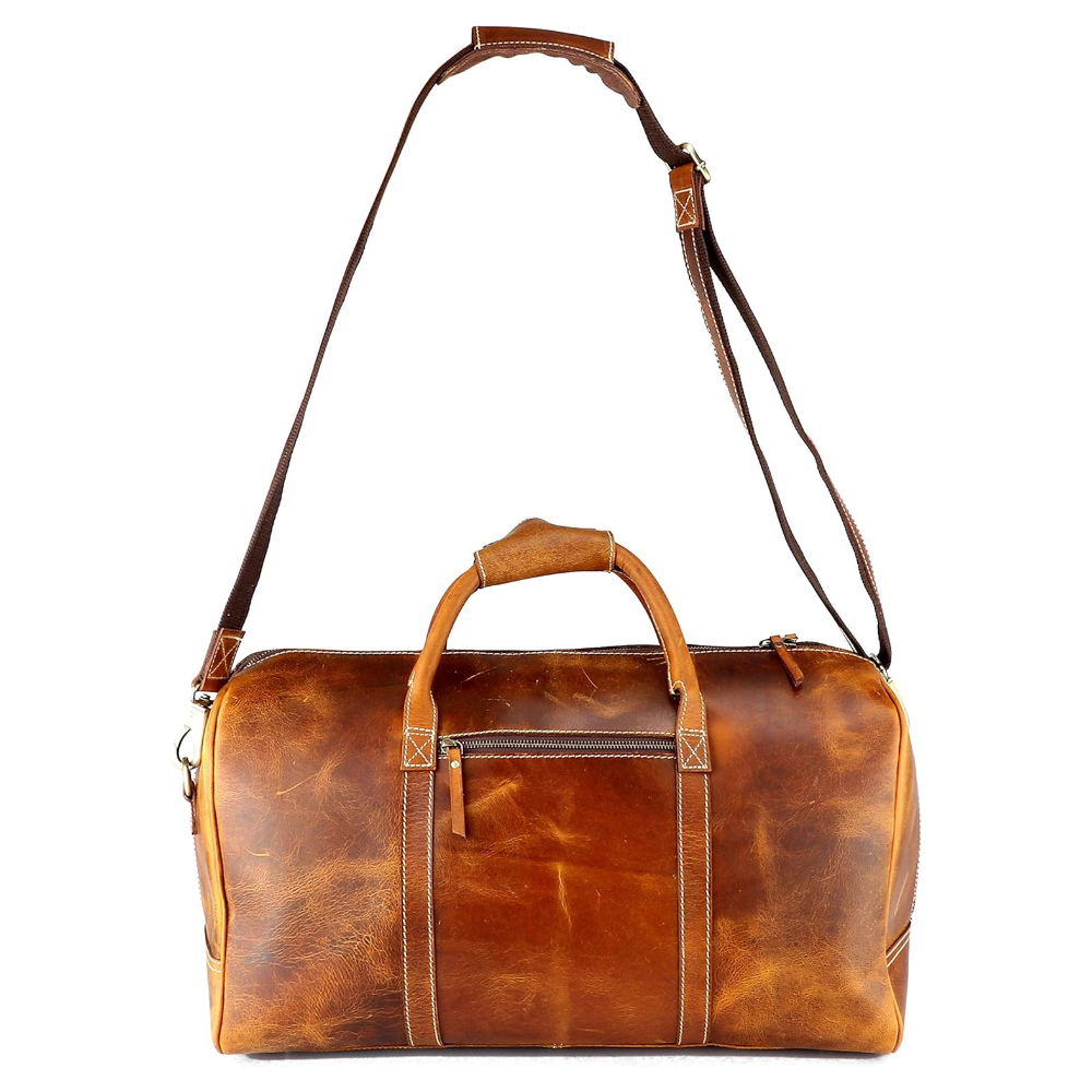 STITCH AND CARRY Rugged Yet Stylish Men’s Bag Color Tan Premium Leather Perfect to Travel, Sport and Everyday Styles Stitch And Carry