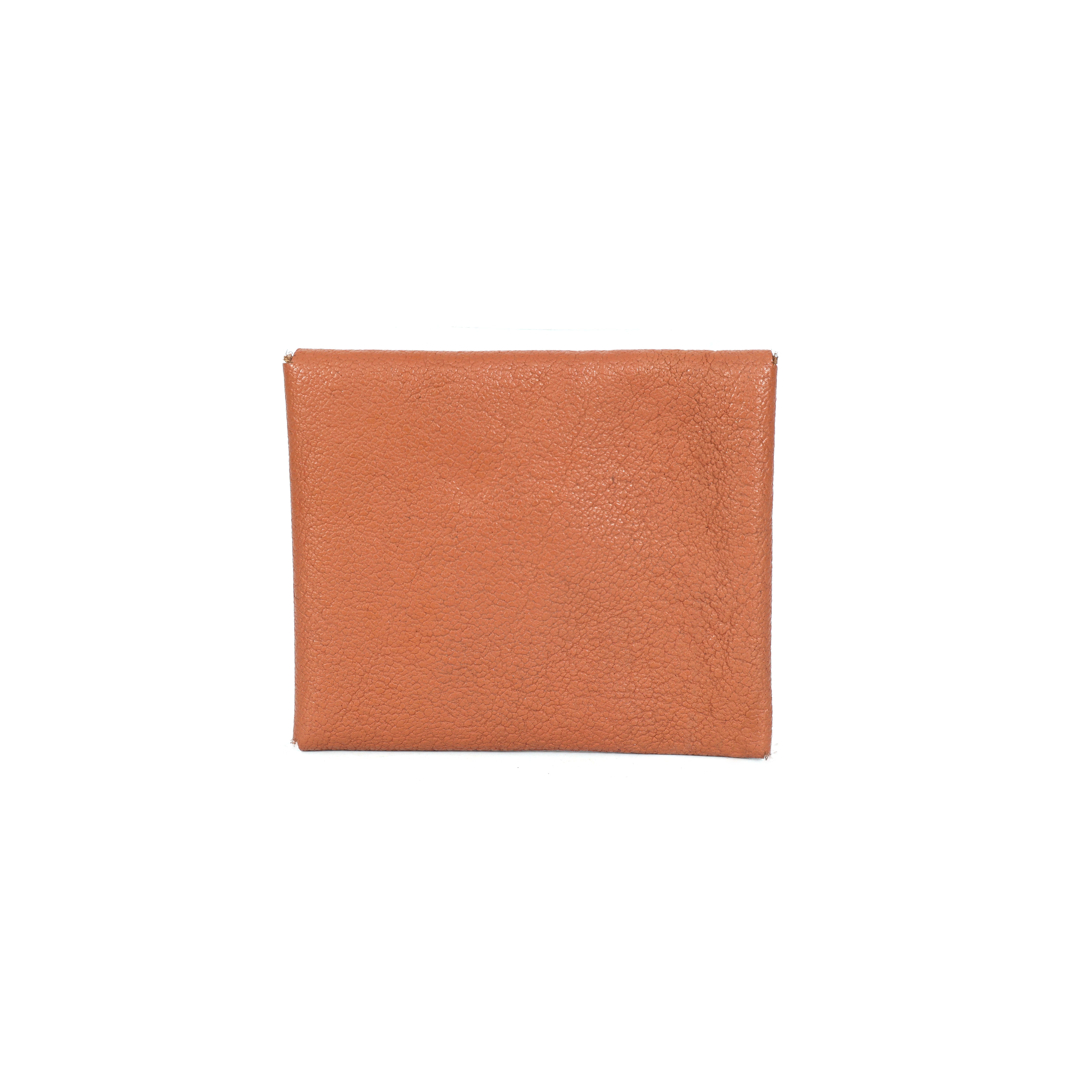 STITCH AND CARRY Blossom Bitty Women's Coin Wallet Brown Leather Button Closure, Compact Design, Soft Lining Stitch And Carry