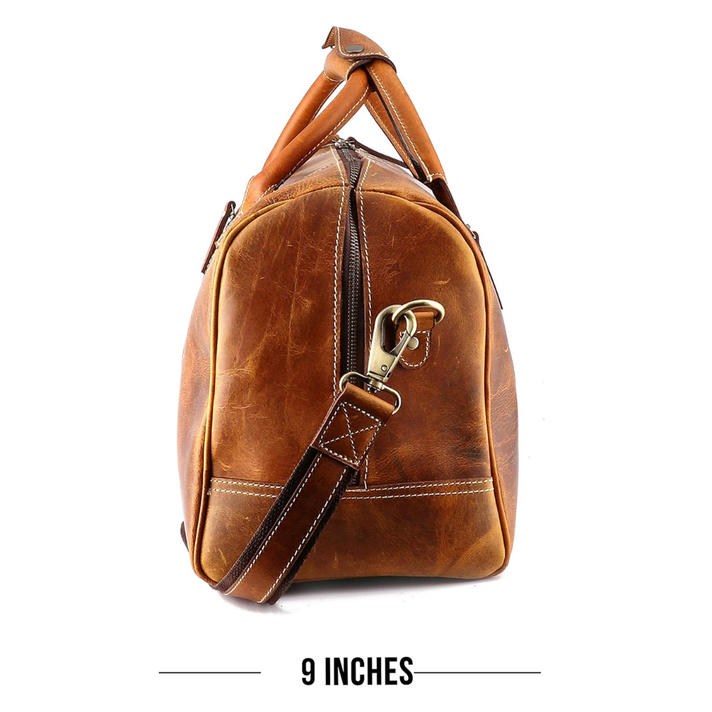 STITCH AND CARRY Rugged Yet Stylish Men’s Bag Color Tan Premium Leather Perfect to Travel, Sport and Everyday Styles Stitch And Carry