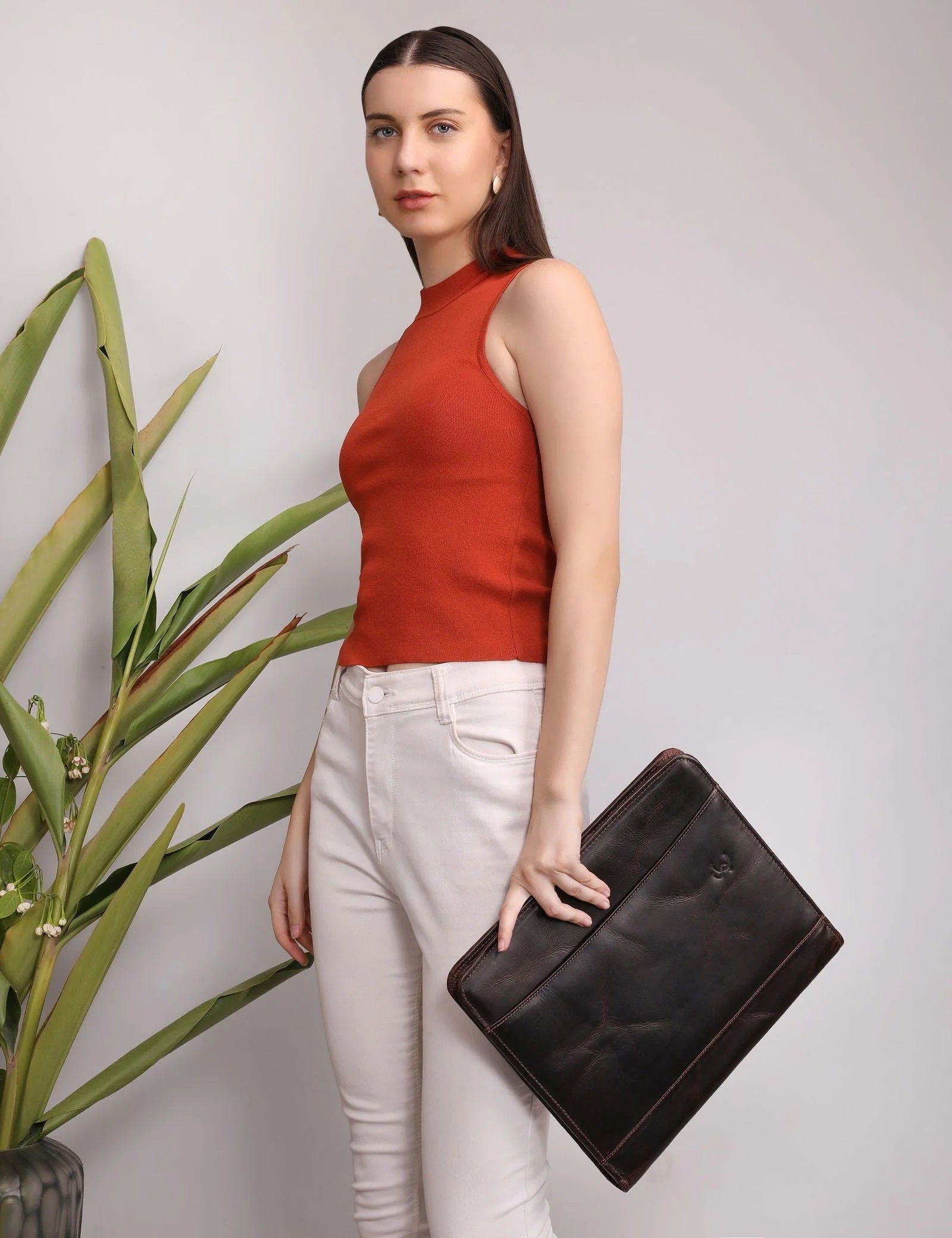 STITCH AND CARRY File Organizer Brown Premium Leather A4 Size Document Organizer Home & Office Stitch And Carry