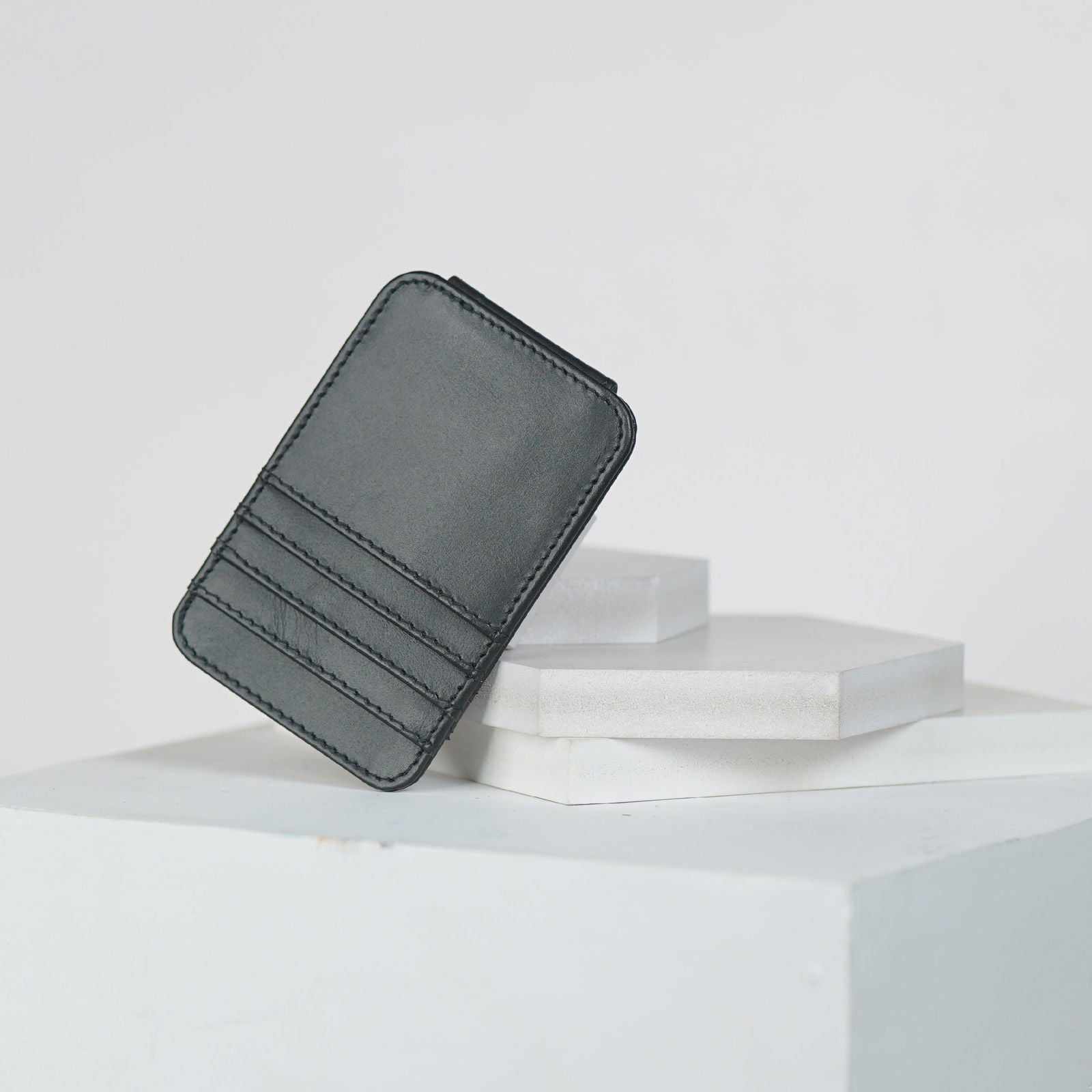 GENUINE LEATHER CARDHOLDER SLIM NOIR - Stitch And Carry