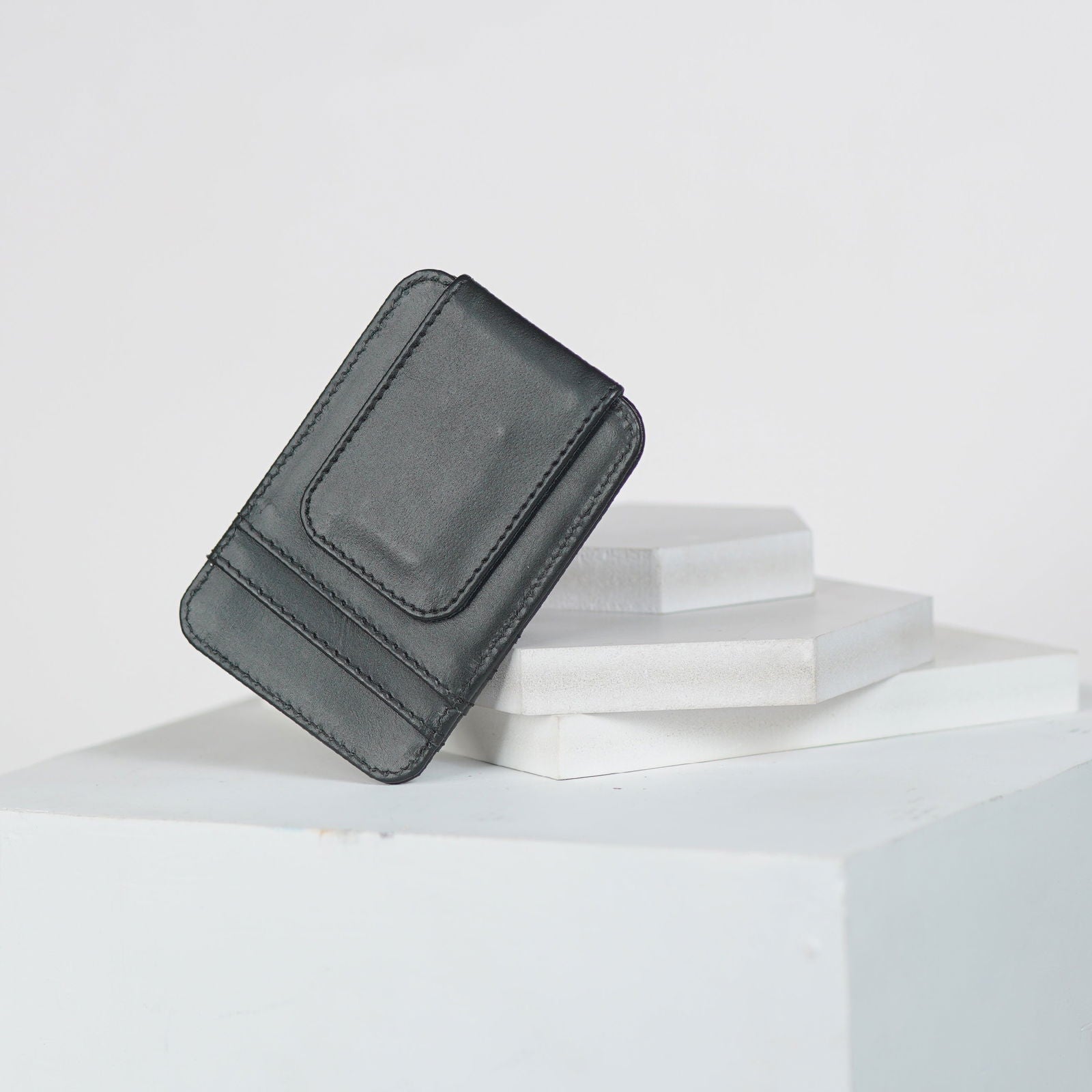 GENUINE LEATHER CARDHOLDER SLIM NOIR - Stitch And Carry
