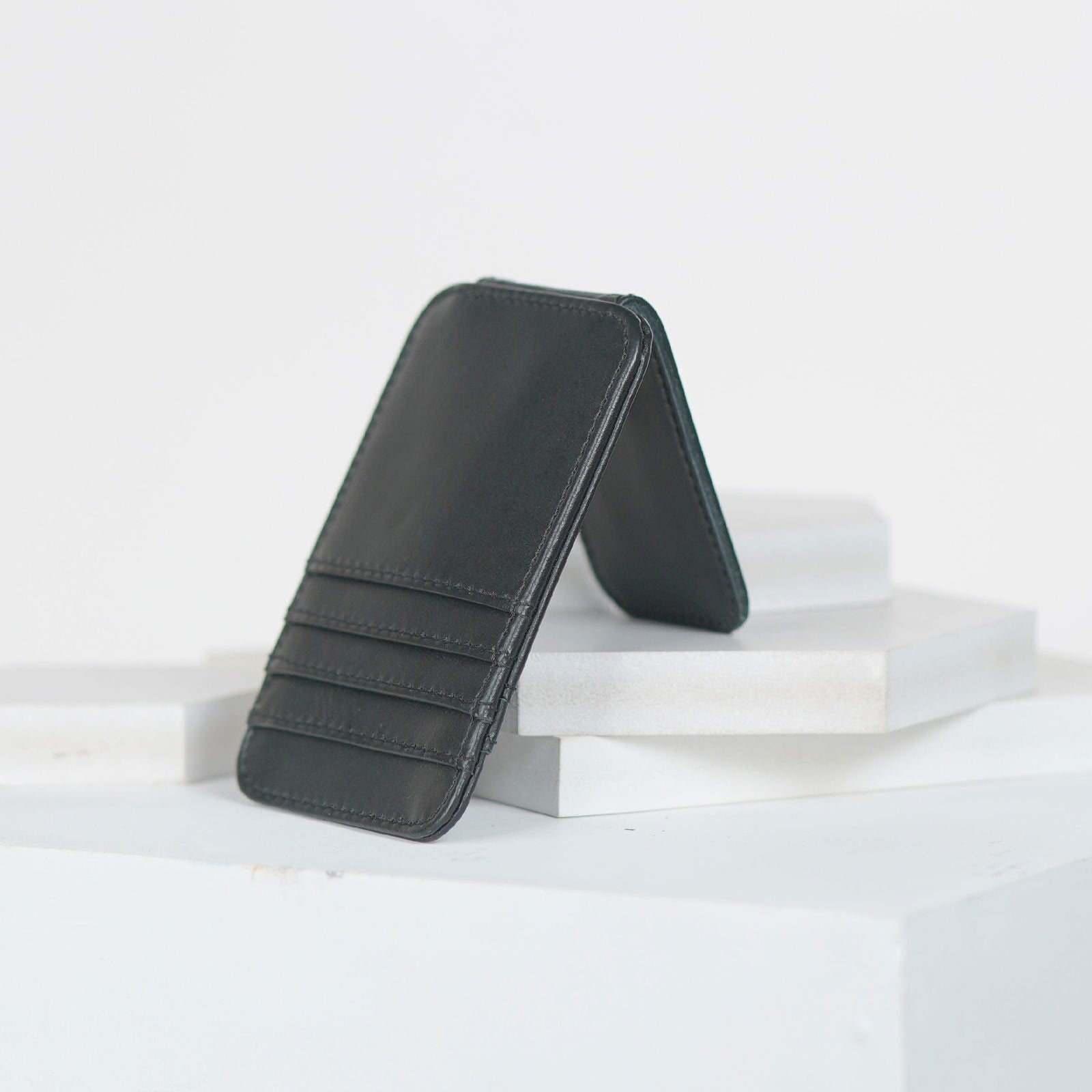 GENUINE LEATHER CARDHOLDER SLIM NOIR - Stitch And Carry