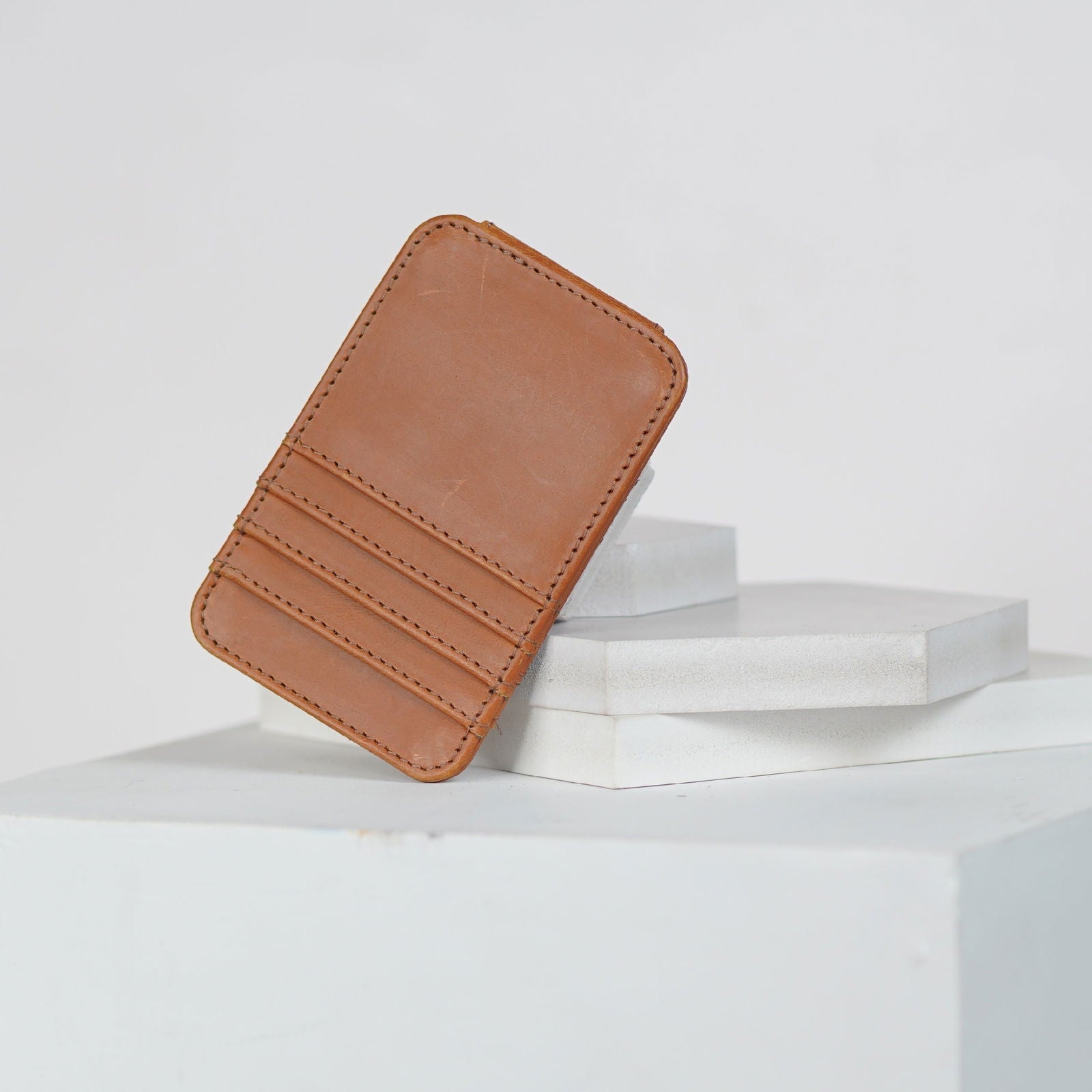 GENUINE LEATHER CARDHOLDER SLIM NOIR - Stitch And Carry