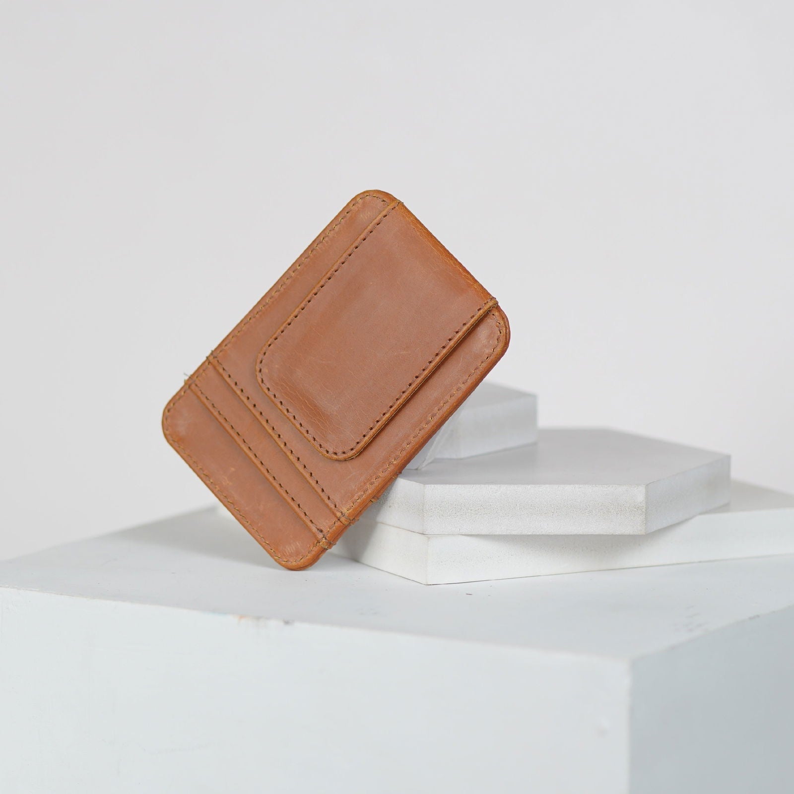 GENUINE LEATHER CARDHOLDER SLIM NOIR - Stitch And Carry