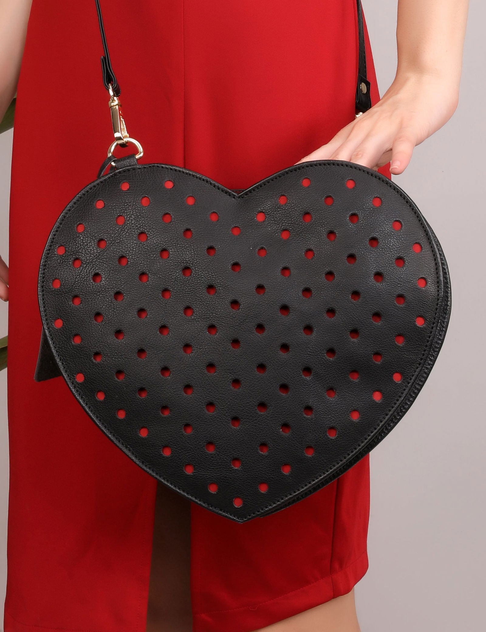HEART SHAPE LEATHER SIDE BAG - Stitch And Carry