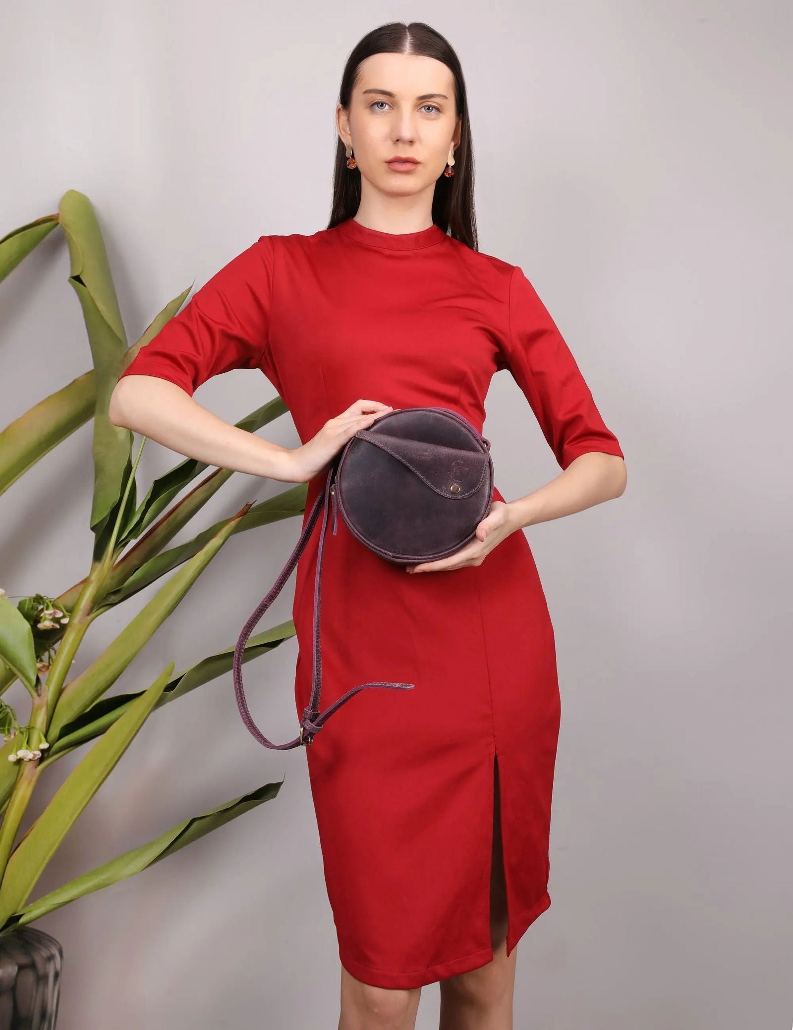 SPHERICAL LEATHER CROSSBODY BAG - Stitch And Carry